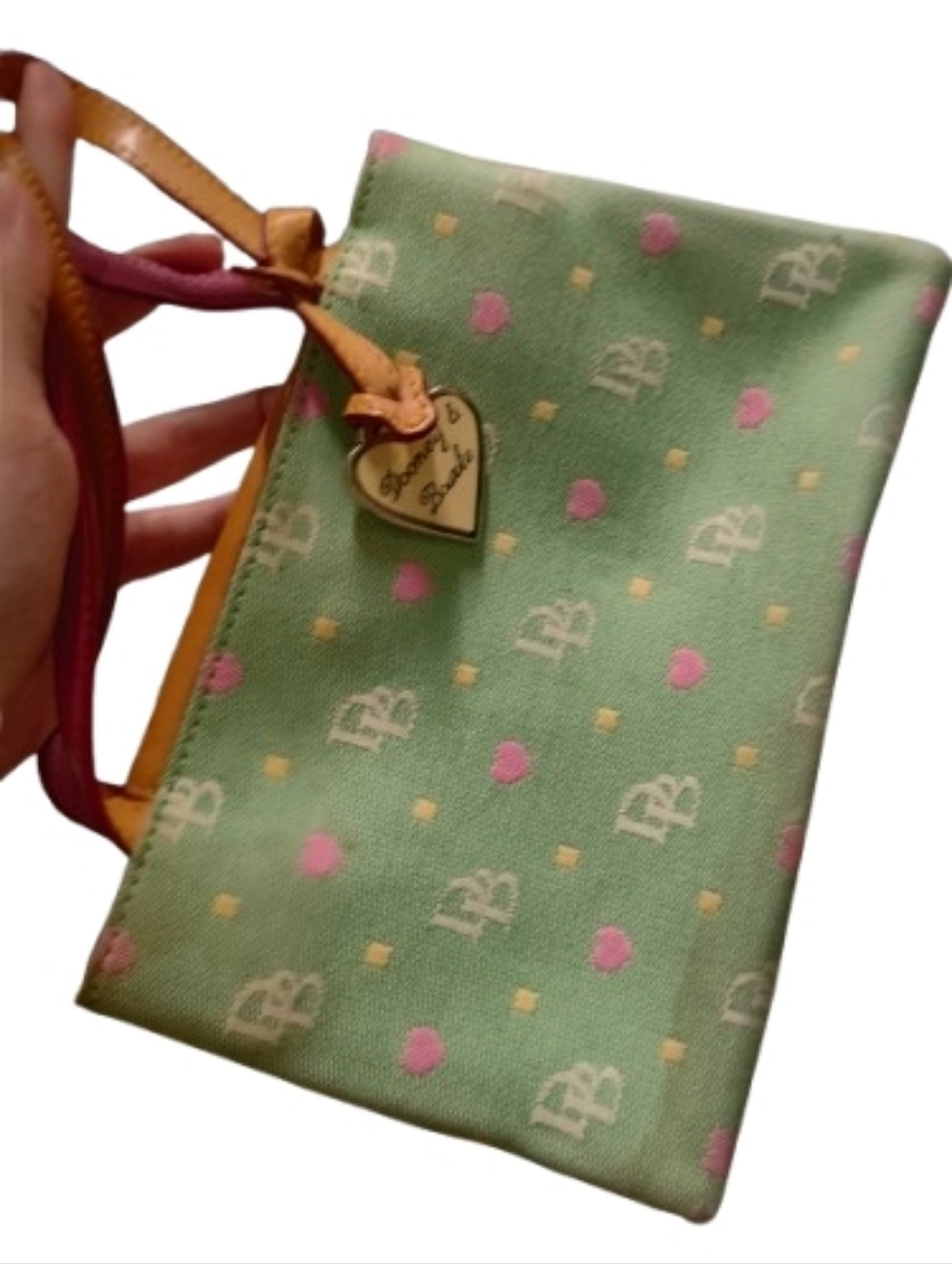 Dooney & Bourke 2000s Heart Monogram Logo Shoulder Bag Green - Picture 2 of 3